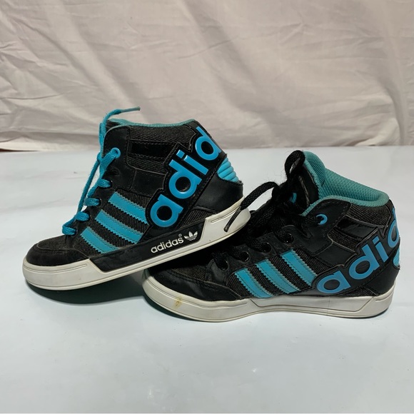 Adidas High Court Hi shoes black /blue size 12K - Picture 11 of 14